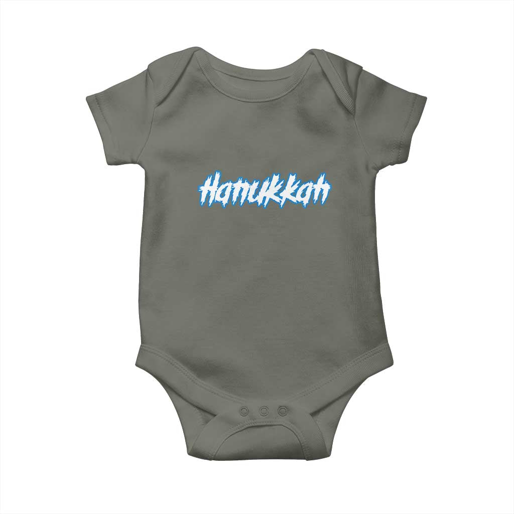Hanukkah Heavy Metal Baby Onesie Jewish Menorah Dreidel TS10 Military Green Print Your Wear