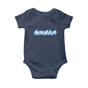 Hanukkah Heavy Metal Baby Onesie Jewish Menorah Dreidel TS10 Navy Print Your Wear
