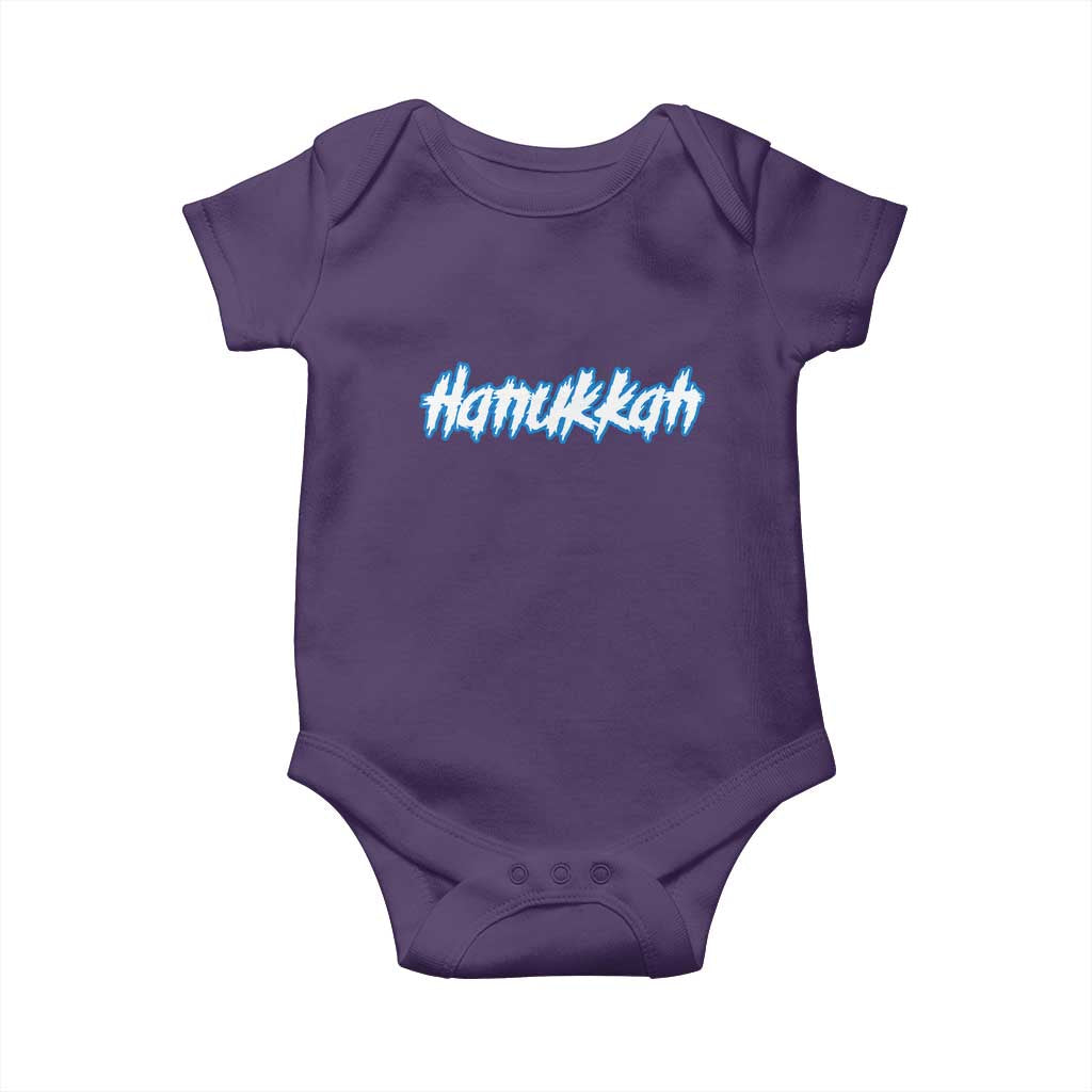 Hanukkah Heavy Metal Baby Onesie Jewish Menorah Dreidel TS10 Purple Print Your Wear