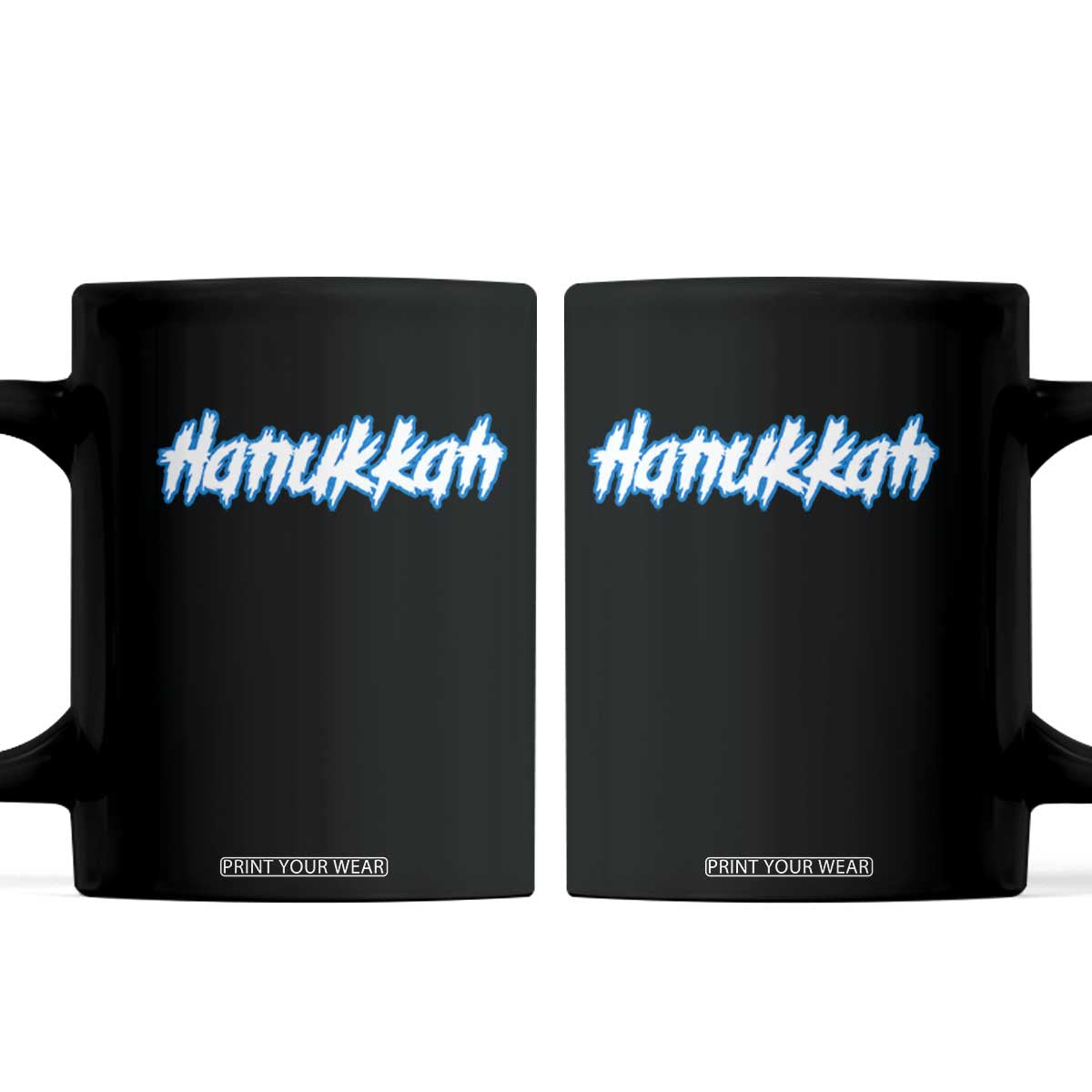 Hanukkah Heavy Metal Coffee Mug Jewish Menorah Dreidel TS10 Black Print Your Wear