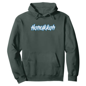 Hanukkah Heavy Metal Hoodie Jewish Menorah Dreidel TS10 Dark Forest Green Print Your Wear