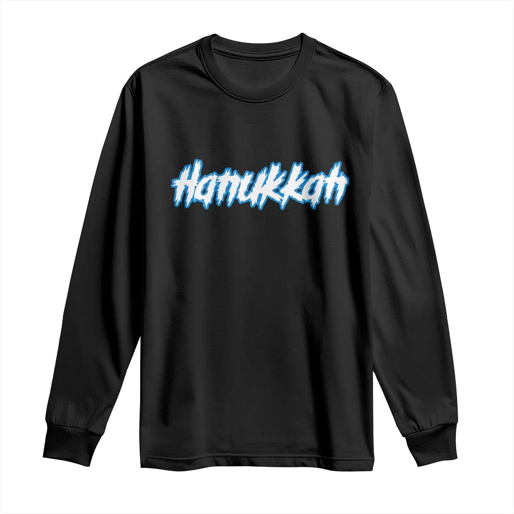 Hanukkah Heavy Metal Long Sleeve Shirt Jewish Menorah Dreidel TS10 Black Print Your Wear