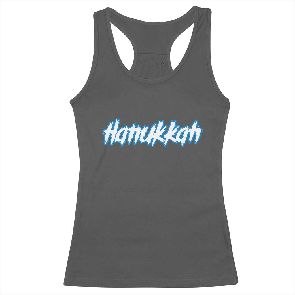 Hanukkah Heavy Metal Racerback Tank Top Jewish Menorah Dreidel TS10 Dark Heather Print Your Wear