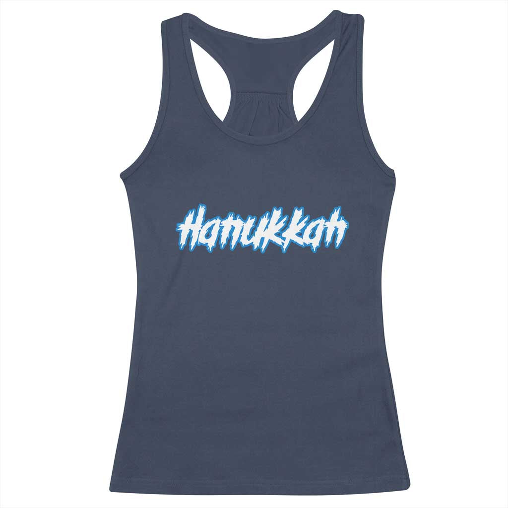 Hanukkah Heavy Metal Racerback Tank Top Jewish Menorah Dreidel TS10 Navy Print Your Wear