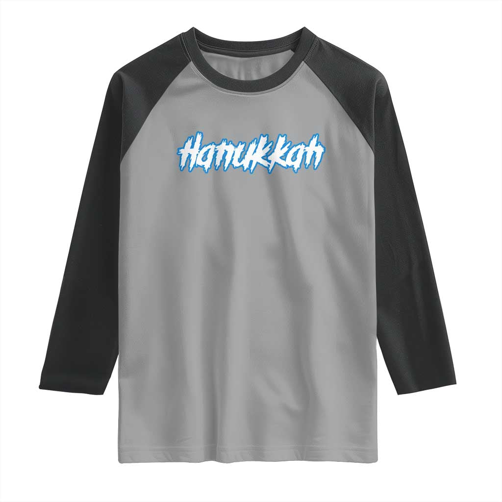 Hanukkah Heavy Metal Raglan Shirt Jewish Menorah Dreidel TS10 Sport Gray Black Print Your Wear