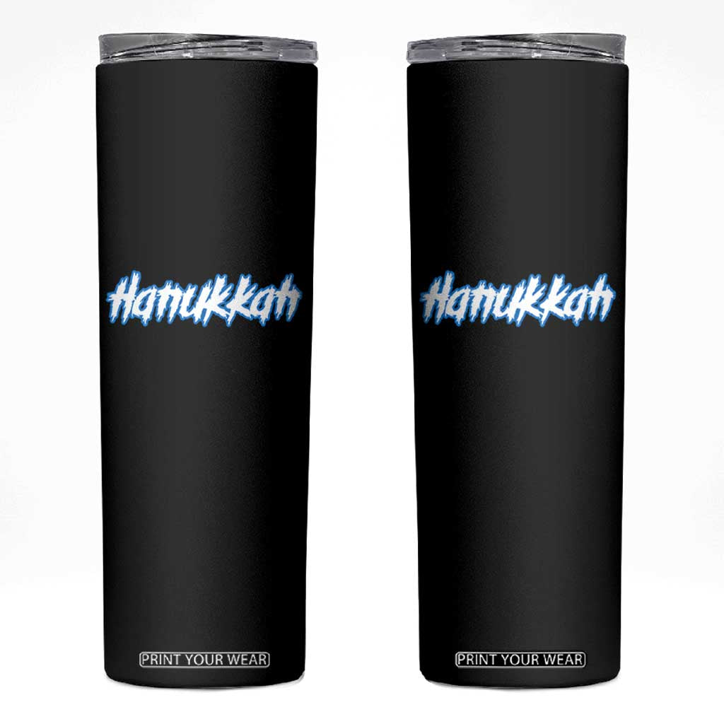 Hanukkah Heavy Metal Skinny Tumbler Jewish Menorah Dreidel TS10 Black Print Your Wear