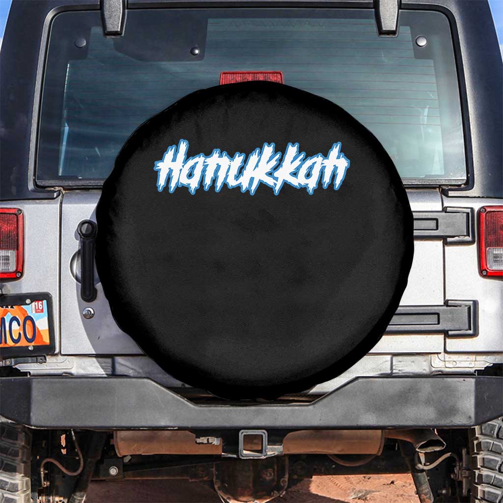 Hanukkah Heavy Metal Spare Tire Cover Jewish Menorah Dreidel TS10 No hole Black Print Your Wear