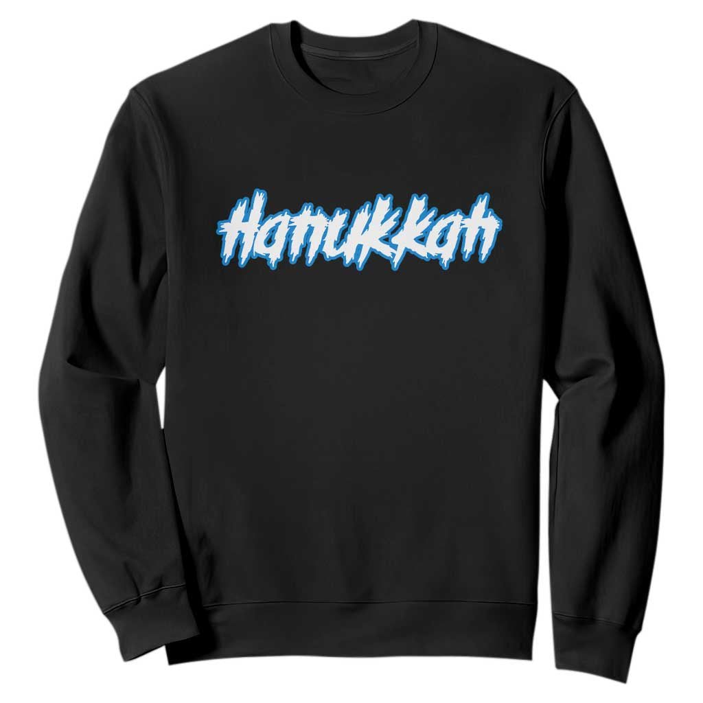 Hanukkah Heavy Metal Sweatshirt Jewish Menorah Dreidel TS10 Black Print Your Wear