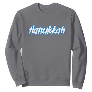 Hanukkah Heavy Metal Sweatshirt Jewish Menorah Dreidel TS10 Charcoal Print Your Wear