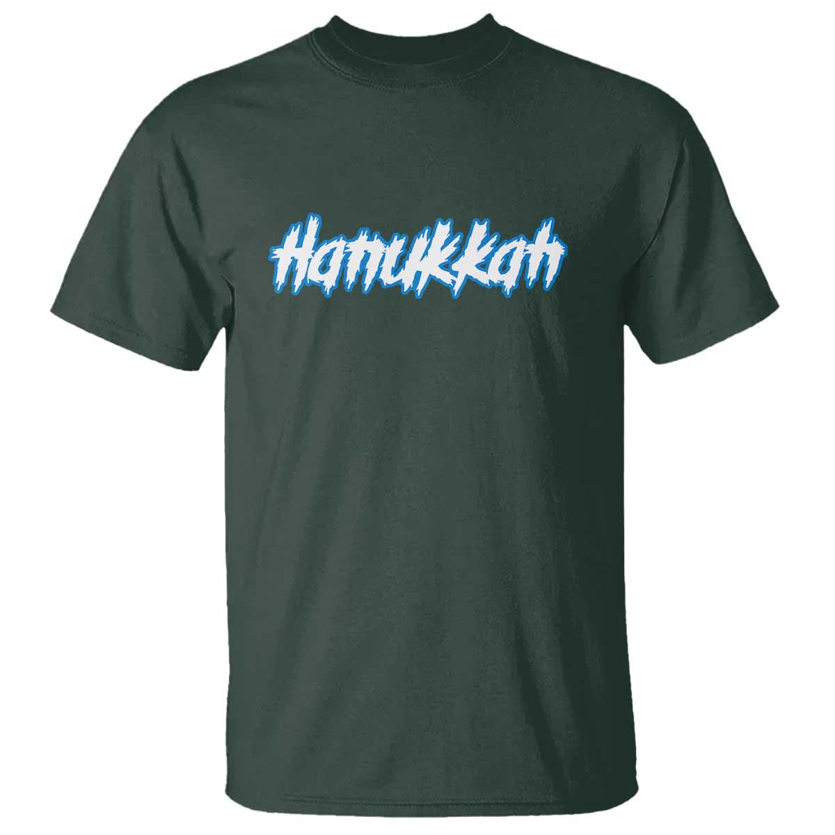 Hanukkah Heavy Metal T Shirt Jewish Menorah Dreidel TS10 Dark Forest Green Print Your Wear