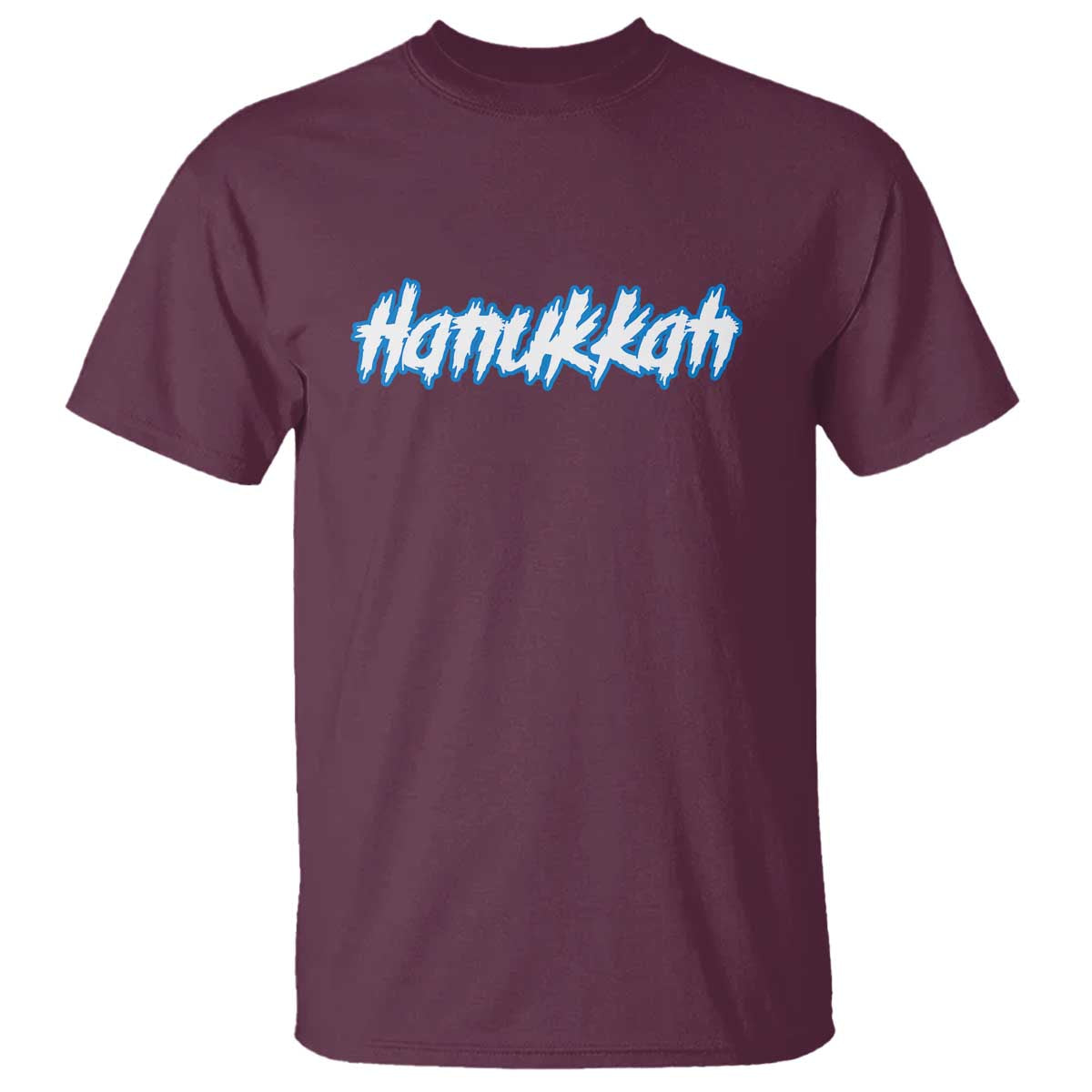 Hanukkah Heavy Metal T Shirt Jewish Menorah Dreidel TS10 Maroon Print Your Wear