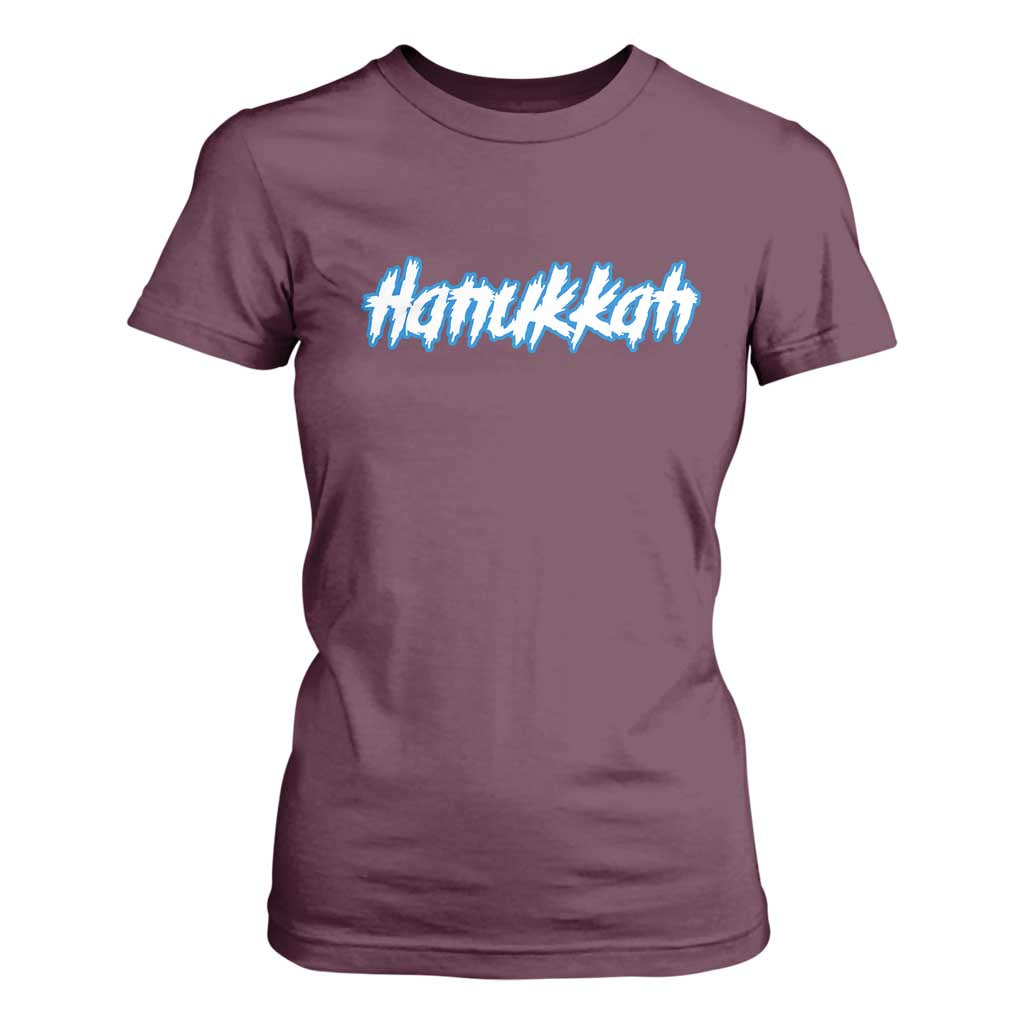 Hanukkah Heavy Metal T Shirt For Women Jewish Menorah Dreidel TS10 Maroon Print Your Wear