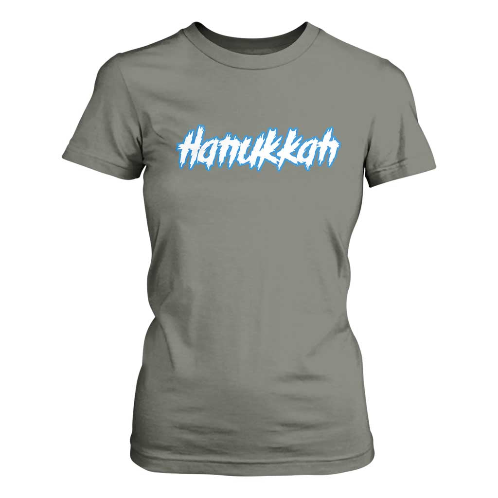 Hanukkah Heavy Metal T Shirt For Women Jewish Menorah Dreidel TS10 Military Green Print Your Wear