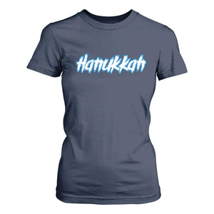 Hanukkah Heavy Metal T Shirt For Women Jewish Menorah Dreidel TS10 Navy Print Your Wear
