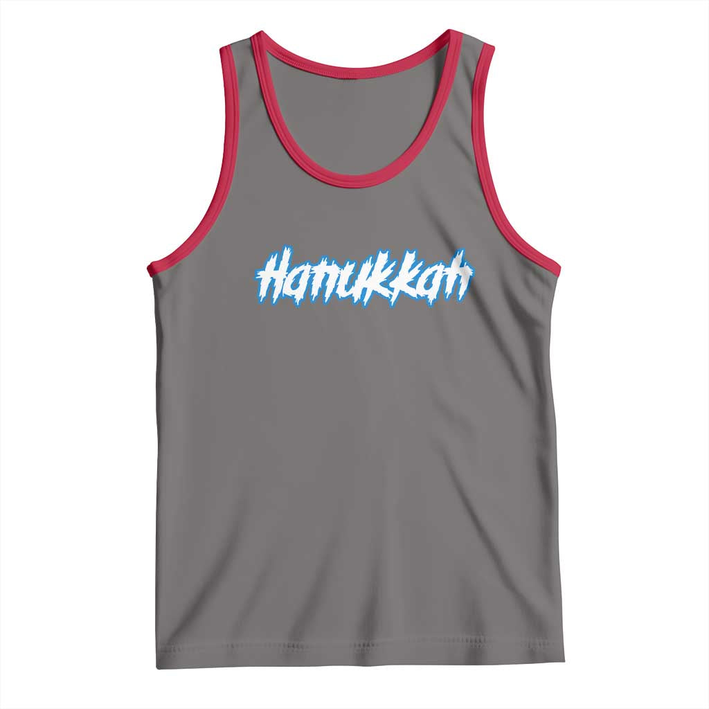 Hanukkah Heavy Metal Tank Top Jewish Menorah Dreidel TS10 Deep Heather Red Print Your Wear