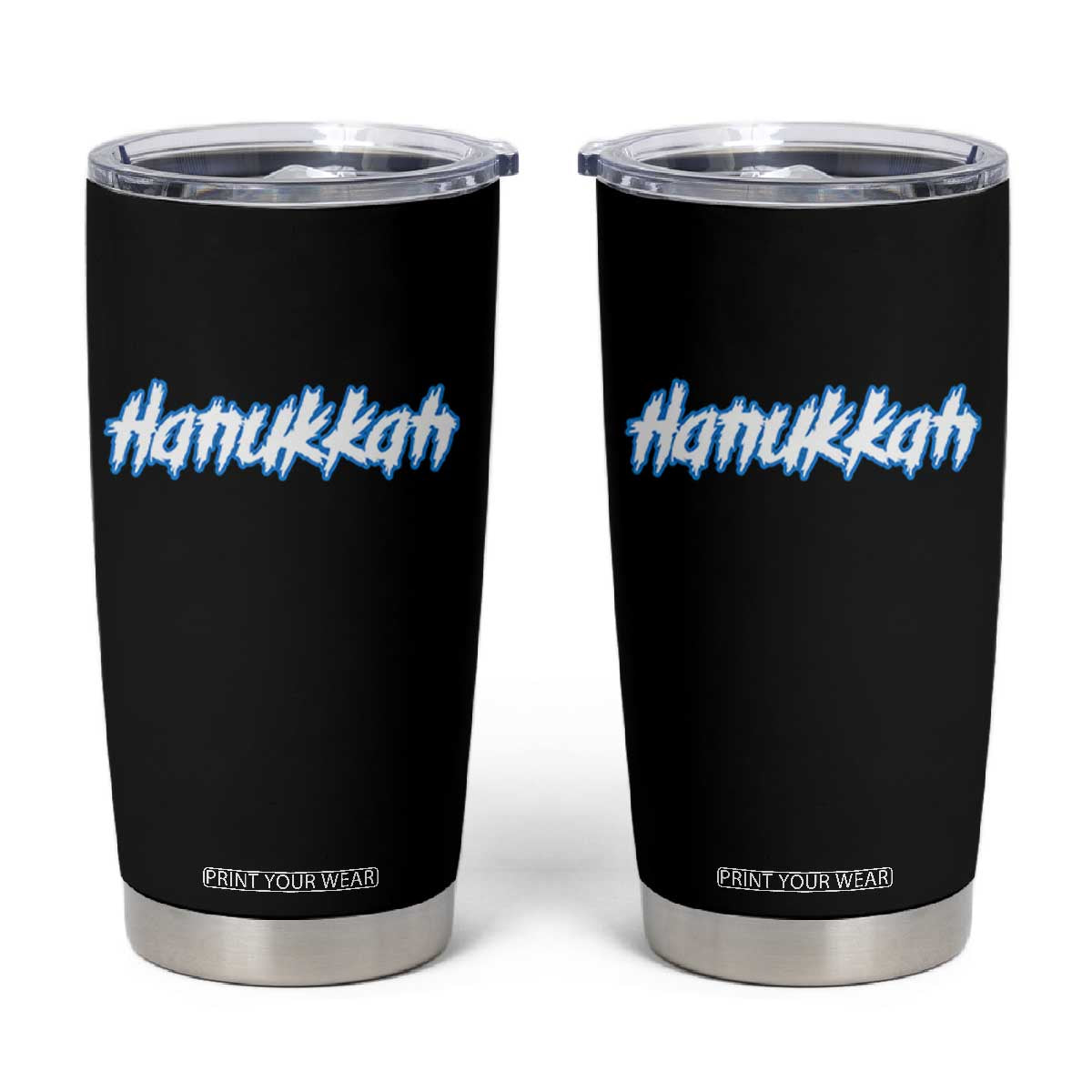 Hanukkah Heavy Metal Tumbler Cup Jewish Menorah Dreidel TS10 Black Print Your Wear
