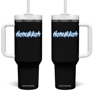 Hanukkah Heavy Metal Tumbler With Handle Jewish Menorah Dreidel TS10 One Size: 40 oz Black Print Your Wear