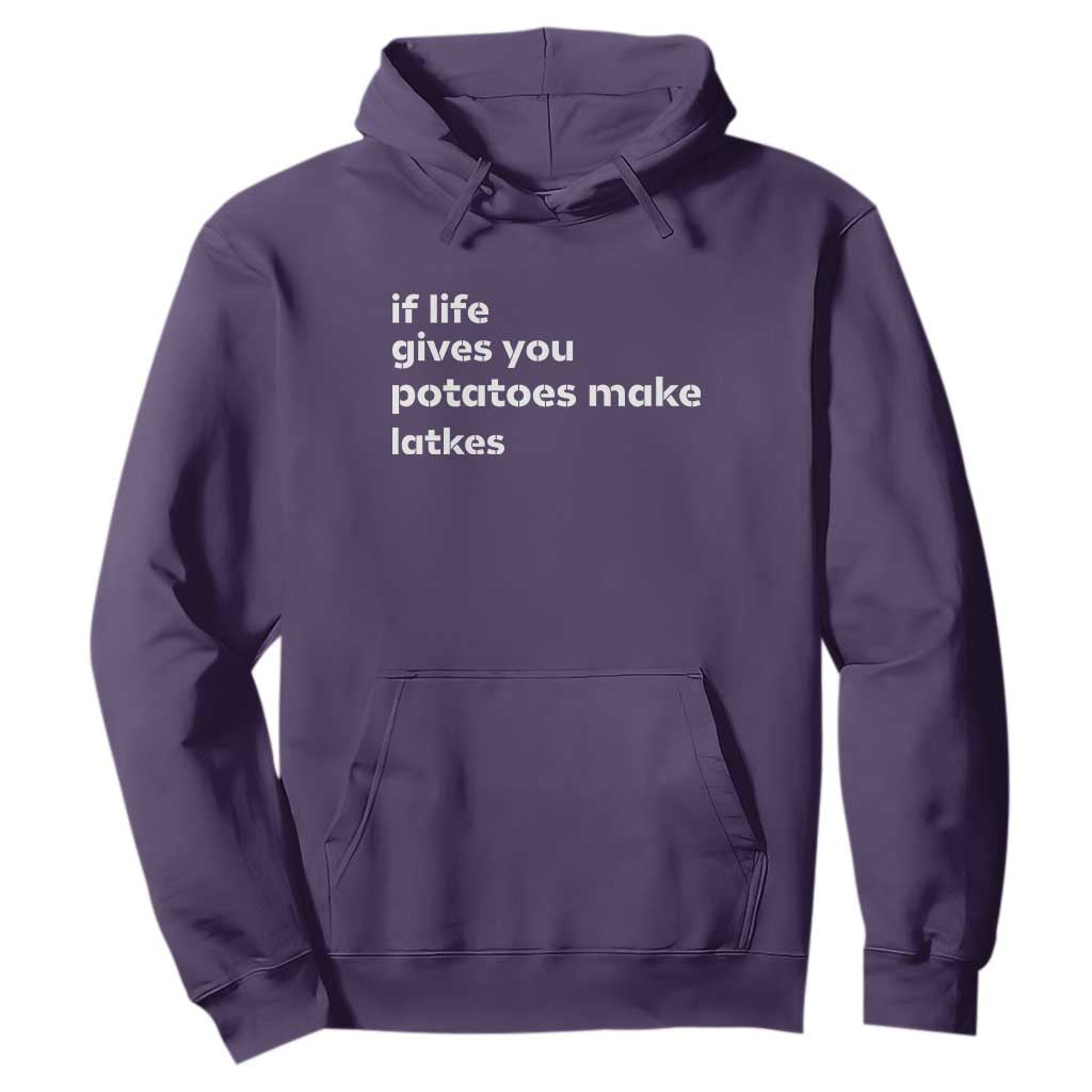 Life Gives Potatoes Make Latkes Hoodie Funny Hanukkah Gift Jewish Holiday TS10 Purple Print Your Wear