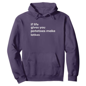 Life Gives Potatoes Make Latkes Hoodie Funny Hanukkah Gift Jewish Holiday TS10 Purple Print Your Wear