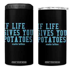 If Life Gives You Potatoes Make Latkes 4 in 1 Can Cooler Tumbler Funny Hanukkah Gift Jewish Holiday TS10 One Size: 16 oz Black Print Your Wear