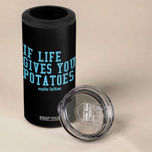 If Life Gives You Potatoes Make Latkes 4 in 1 Can Cooler Tumbler Funny Hanukkah Gift Jewish Holiday TS10 Print Your Wear
