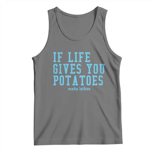 If Life Gives You Potatoes Make Latkes Tank Top Funny Hanukkah Gift Jewish Holiday TS10 Black Heather Print Your Wear
