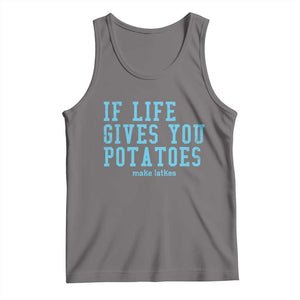 If Life Gives You Potatoes Make Latkes Tank Top Funny Hanukkah Gift Jewish Holiday TS10 Deep Heather Print Your Wear