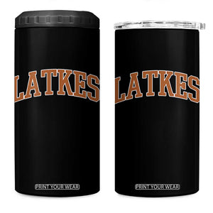 Latkes 4 in 1 Can Cooler Tumbler Funny Hanukkah Gift Jewish Holiday Food Apparel TS10 One Size: 16 oz Black Print Your Wear