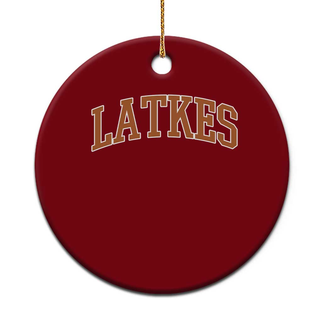 Latkes Ceramic Ornament Funny Hanukkah Gift Jewish Holiday Food Apparel TS10 1pc Red Print Your Wear