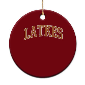 Latkes Ceramic Ornament Funny Hanukkah Gift Jewish Holiday Food Apparel TS10 1pc Red Print Your Wear