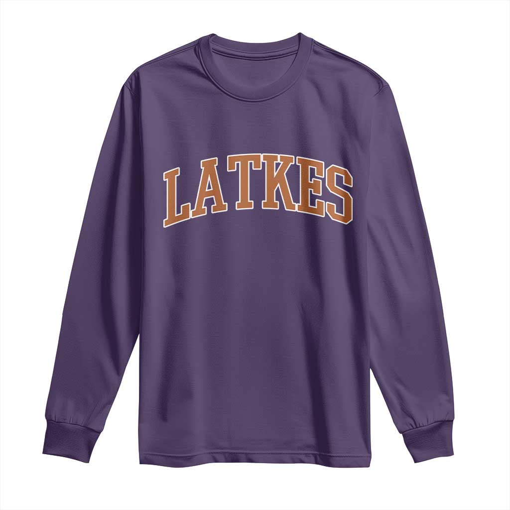 Latkes Long Sleeve Shirt Funny Hanukkah Gift Jewish Holiday Food Apparel TS10 Purple Print Your Wear