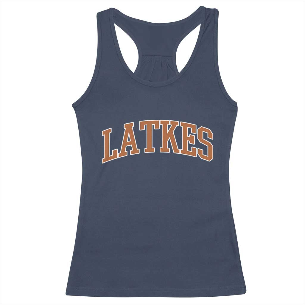 Latkes Racerback Tank Top Funny Hanukkah Gift Jewish Holiday Food Apparel TS10 Navy Print Your Wear