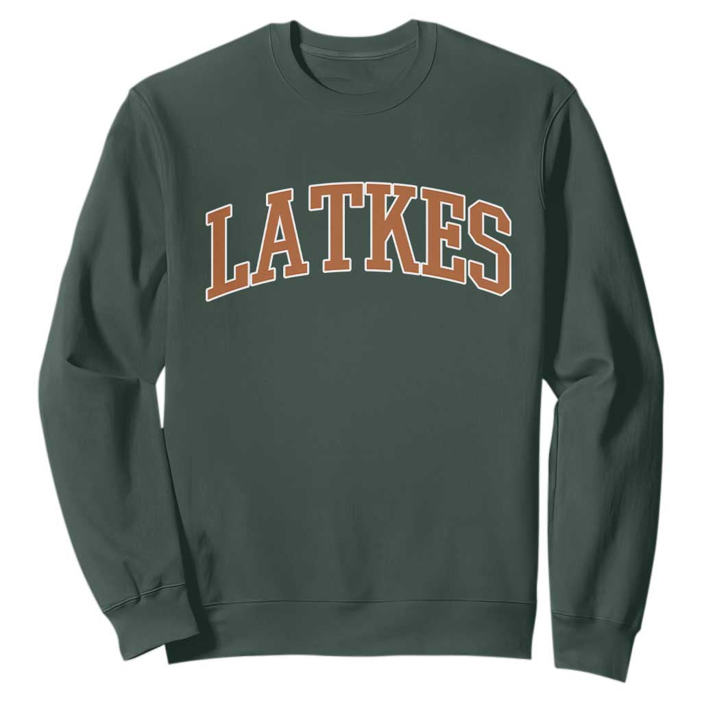 Latkes Sweatshirt Funny Hanukkah Gift Jewish Holiday Food Apparel TS10 Dark Forest Green Print Your Wear