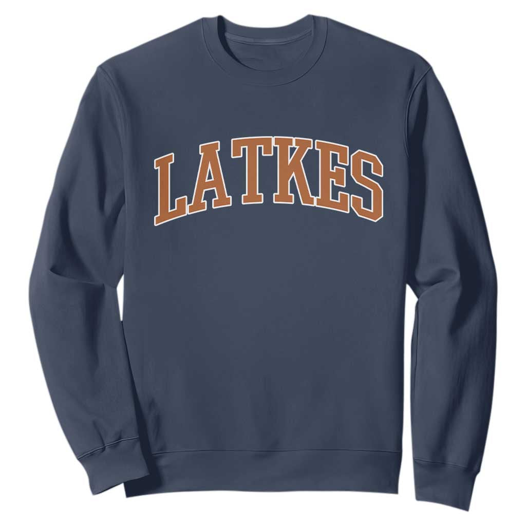 Latkes Sweatshirt Funny Hanukkah Gift Jewish Holiday Food Apparel TS10 Navy Print Your Wear
