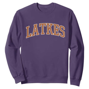 Latkes Sweatshirt Funny Hanukkah Gift Jewish Holiday Food Apparel TS10 Purple Print Your Wear