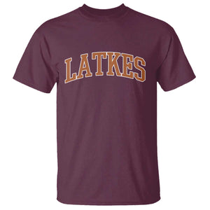 Latkes T Shirt Funny Hanukkah Gift Jewish Holiday Food Apparel TS10 Maroon Print Your Wear