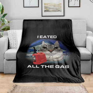 Sarcastic Cat Meme Throw Blanket Funny Retro I Eated All The Gas Gen Z Humor TS10 Print Your Wear