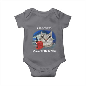 Sarcastic Cat Meme Baby Onesie Funny Retro I Eated All The Gas Gen Z Humor TS10 Charcoal Print Your Wear