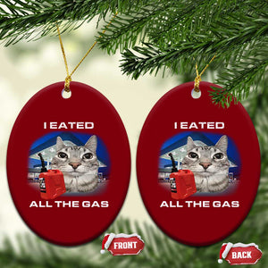 Sarcastic Cat Meme Ceramic Ornament Funny Retro I Eated All The Gas Gen Z Humor TS10 Print Your Wear