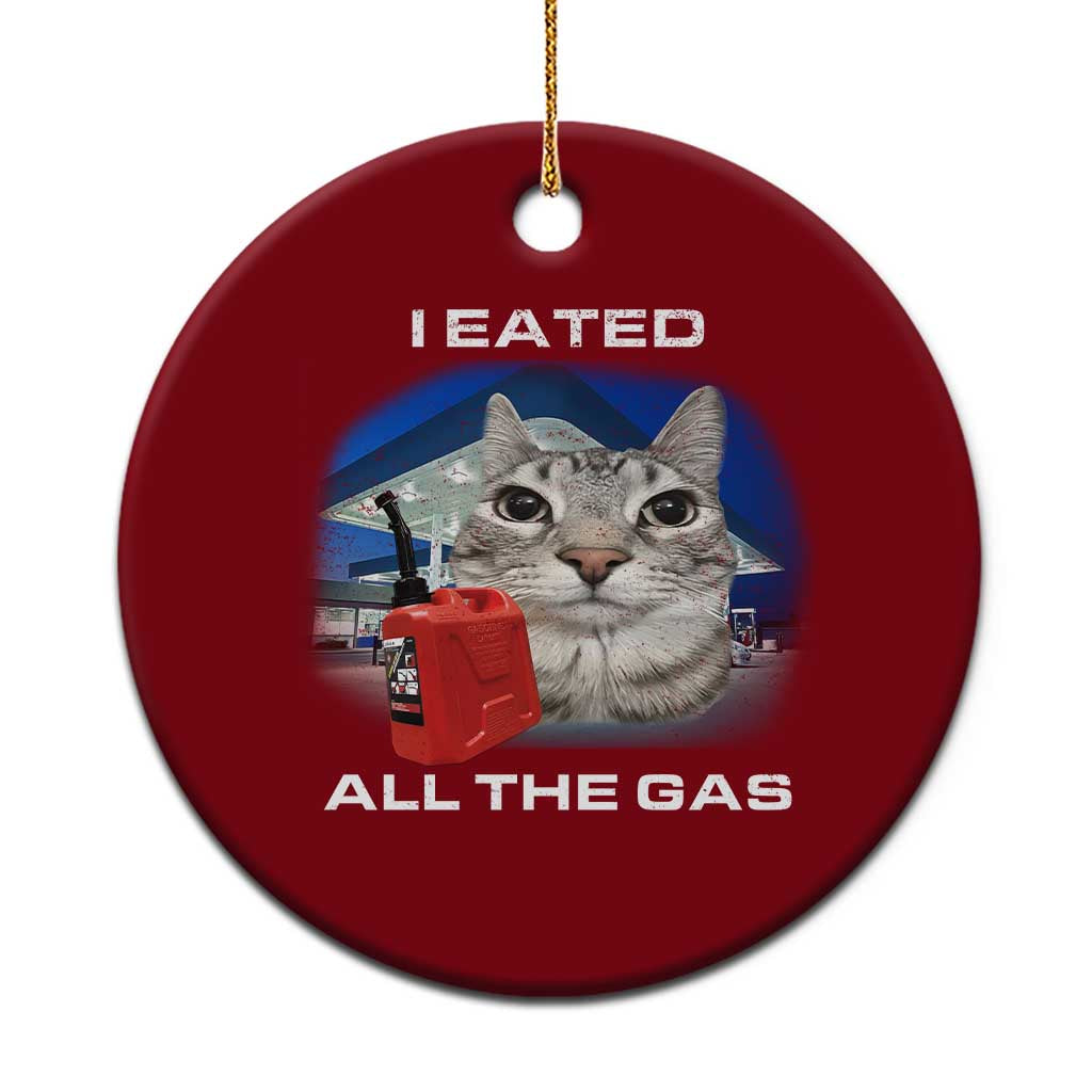 Sarcastic Cat Meme Ceramic Ornament Funny Retro I Eated All The Gas Gen Z Humor TS10 1pc Red Print Your Wear