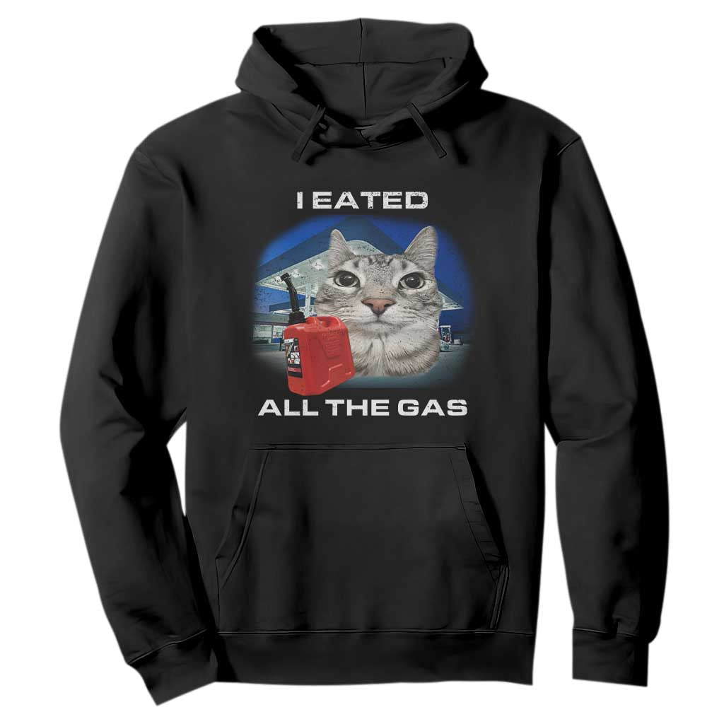 Sarcastic Cat Meme Hoodie Funny Retro I Eated All The Gas Gen Z Humor TS10 Black Print Your Wear