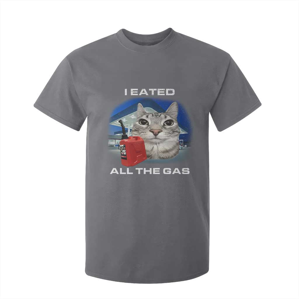 Sarcastic Cat Meme T Shirt For Kid Funny Retro I Eated All The Gas Gen Z Humor TS10 Charcoal Print Your Wear