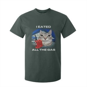 Sarcastic Cat Meme T Shirt For Kid Funny Retro I Eated All The Gas Gen Z Humor TS10 Dark Forest Green Print Your Wear