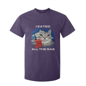 Sarcastic Cat Meme T Shirt For Kid Funny Retro I Eated All The Gas Gen Z Humor TS10 Purple Print Your Wear