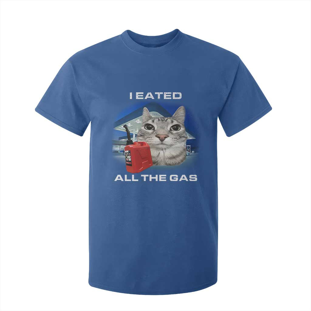 Sarcastic Cat Meme T Shirt For Kid Funny Retro I Eated All The Gas Gen Z Humor TS10 Royal Blue Print Your Wear
