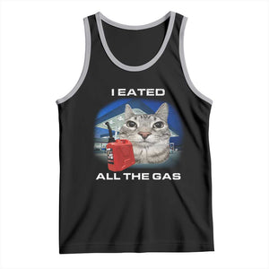 Sarcastic Cat Meme Tank Top Funny Retro I Eated All The Gas Gen Z Humor TS10 Black Athletic Heather Print Your Wear
