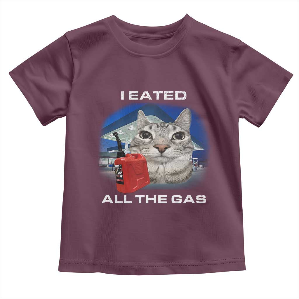 Sarcastic Cat Meme Toddler T Shirt Funny Retro I Eated All The Gas Gen Z Humor TS10 Maroon Print Your Wear