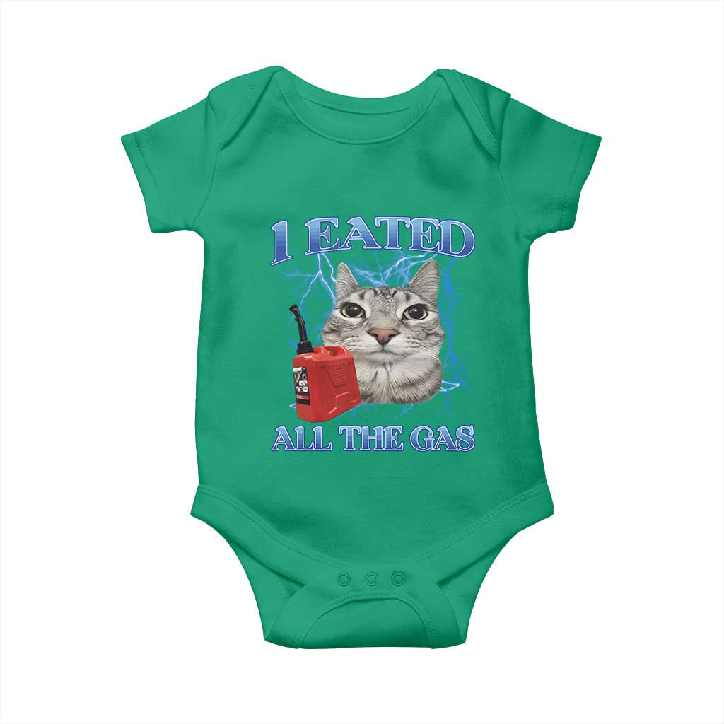 Sarcastic Cat Meme Baby Onesie I Eated All The Gas Gen Z Humor Bootleg TS10 Irish Green Print Your Wear