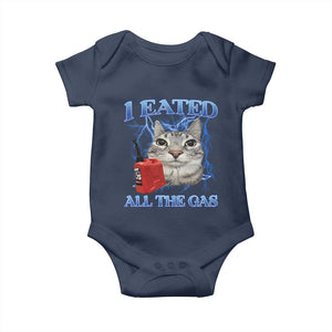 Sarcastic Cat Meme Baby Onesie I Eated All The Gas Gen Z Humor Bootleg TS10 Navy Print Your Wear
