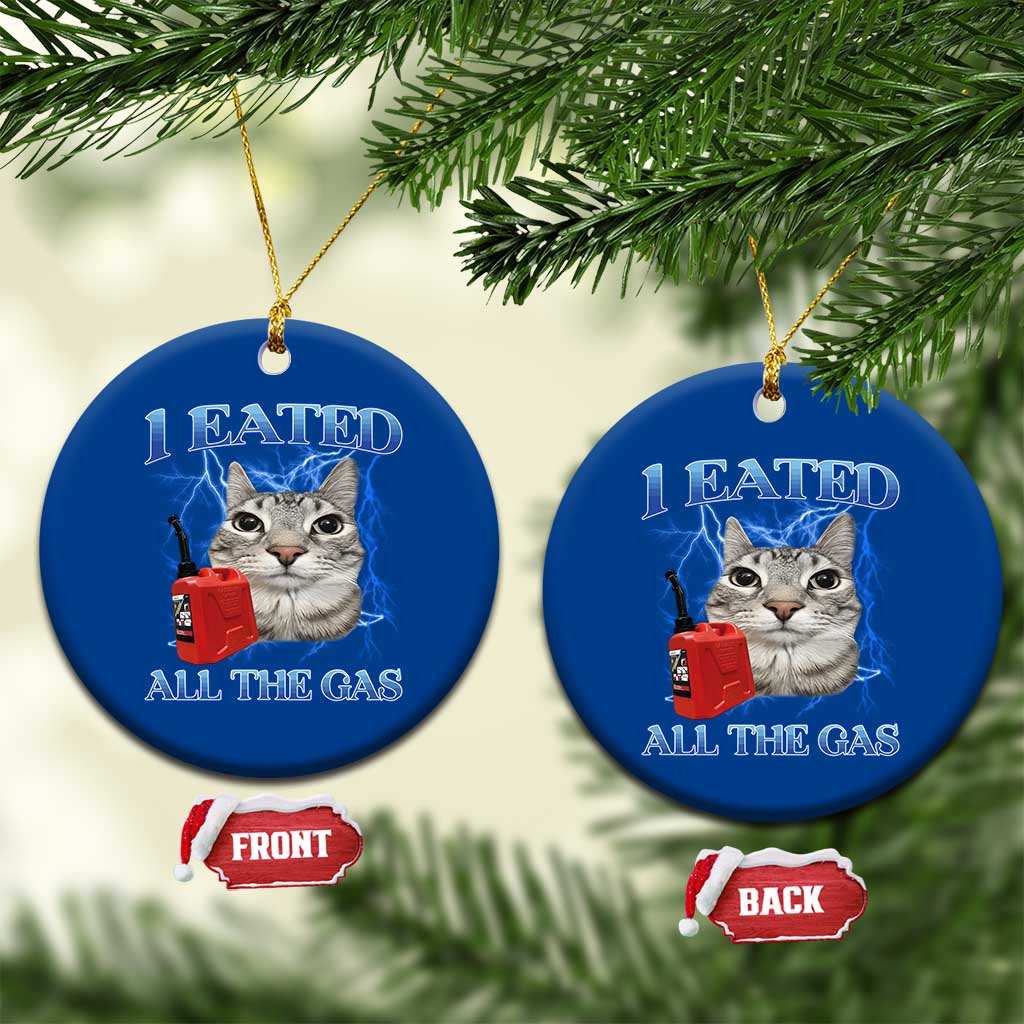 Sarcastic Cat Meme Ceramic Ornament I Eated All The Gas Gen Z Humor Bootleg TS10 1pc Blue Print Your Wear